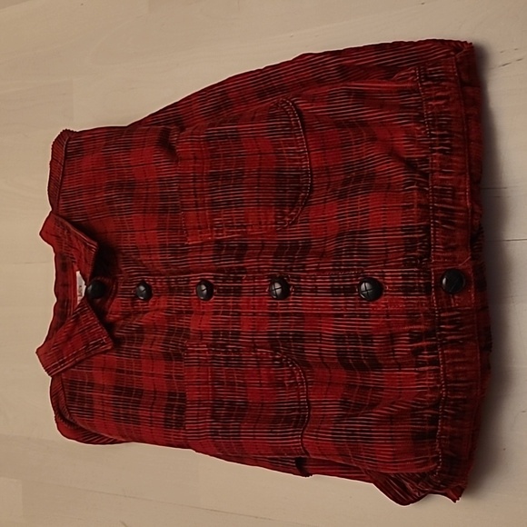 EUC VTG 90s FADS Red Plaid Courduroy Red and Black Dress with Pockets - Picture 13 of 16